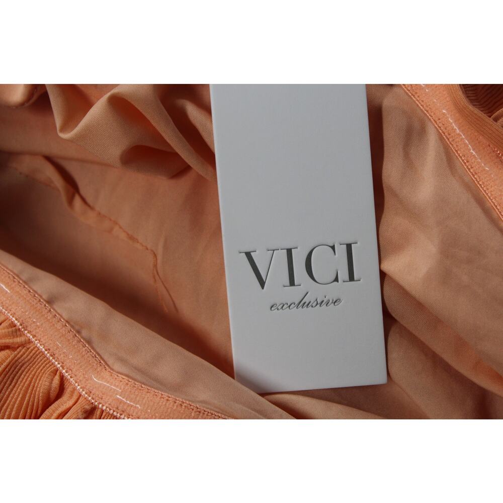 Vici Swing By Plisse Tiered Ruffle Maxi Dress - XS/Apricot - Picture 7 of 9